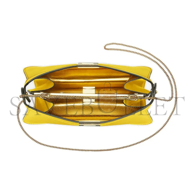 F**di nappa small peekaboo i see u east west chain satchel limone 8bn322adydf1d4i (21*14*10cm)